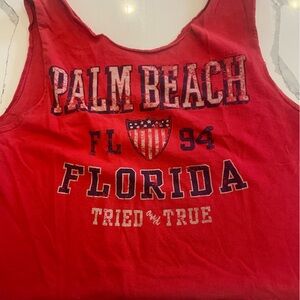Red Palm Beach Florida Tank Top- vintage